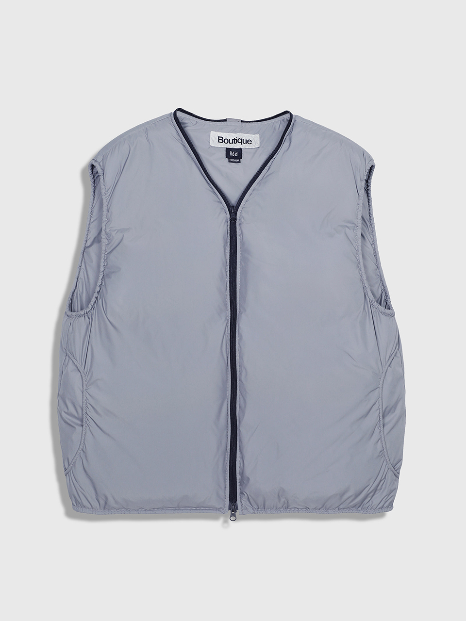 86D - Full Zip Down Vest (Gray)