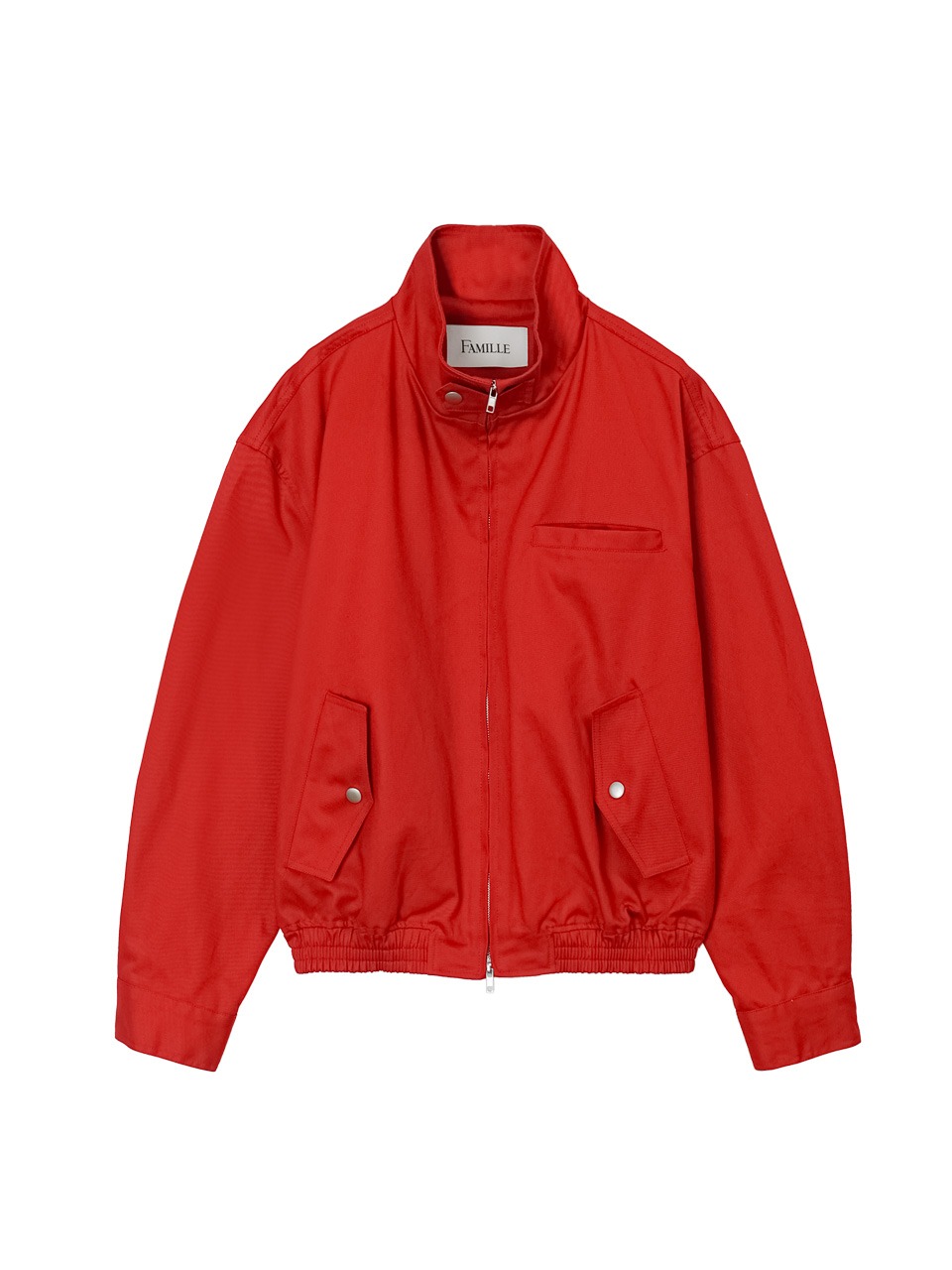 FAMILLE - TWO WAY ZIP UP HARRINGTON JACKET (RED)