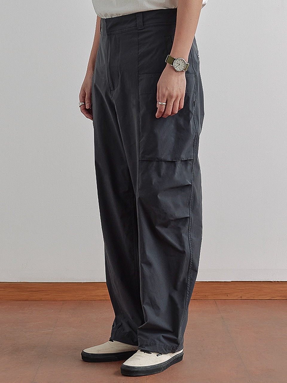HUTOAN - FLOWING STRETCH 6P PANTS (CHARCOAL)