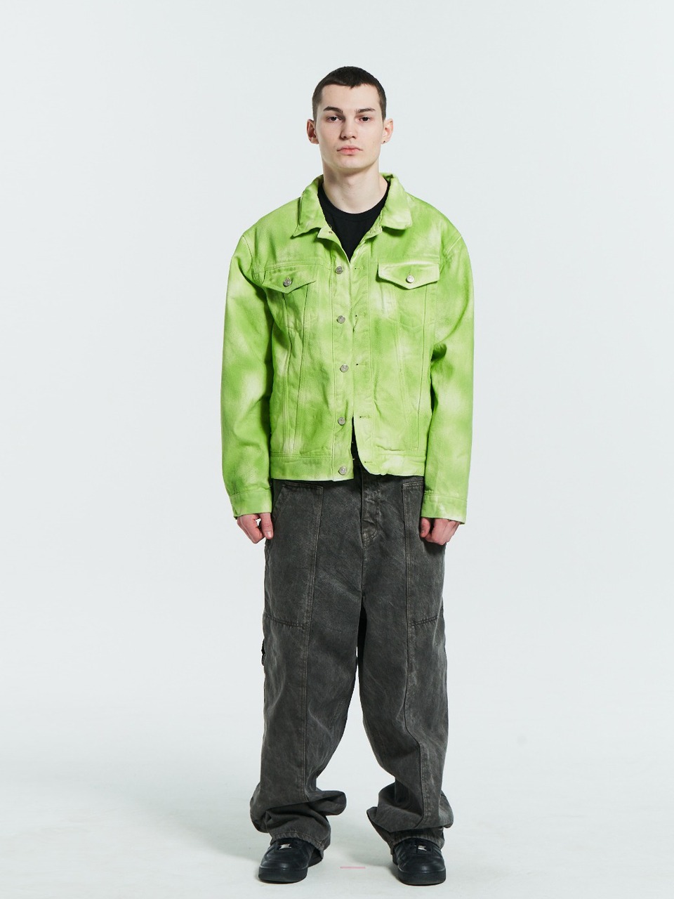 PLASTICPRODUCT - MPa LACQUERED TRUCKER JACKET (GREEN)
