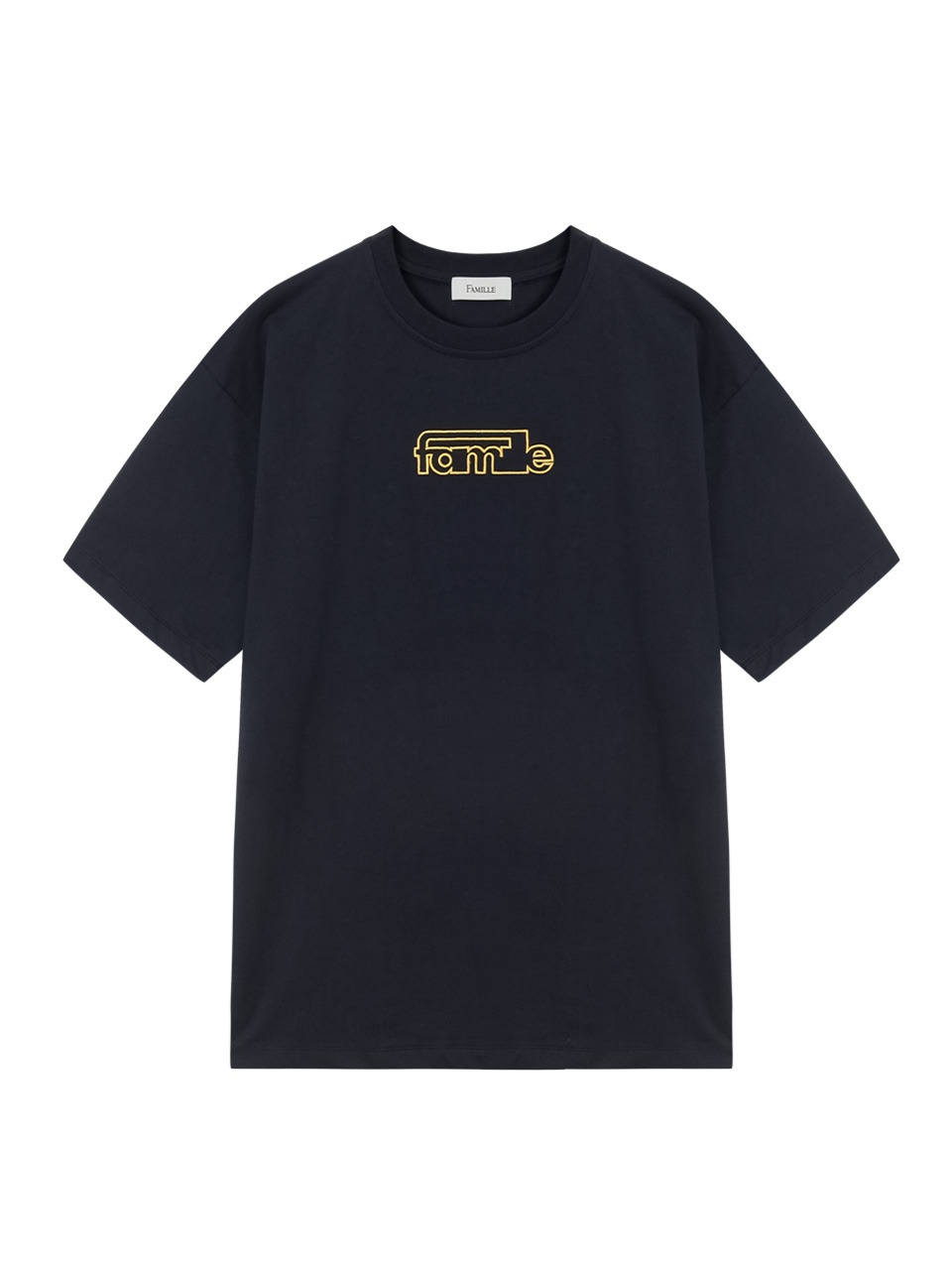 FAMILLE - LINKED EMBROIDERY LOGO T-SHIRT (DARK NAVY)