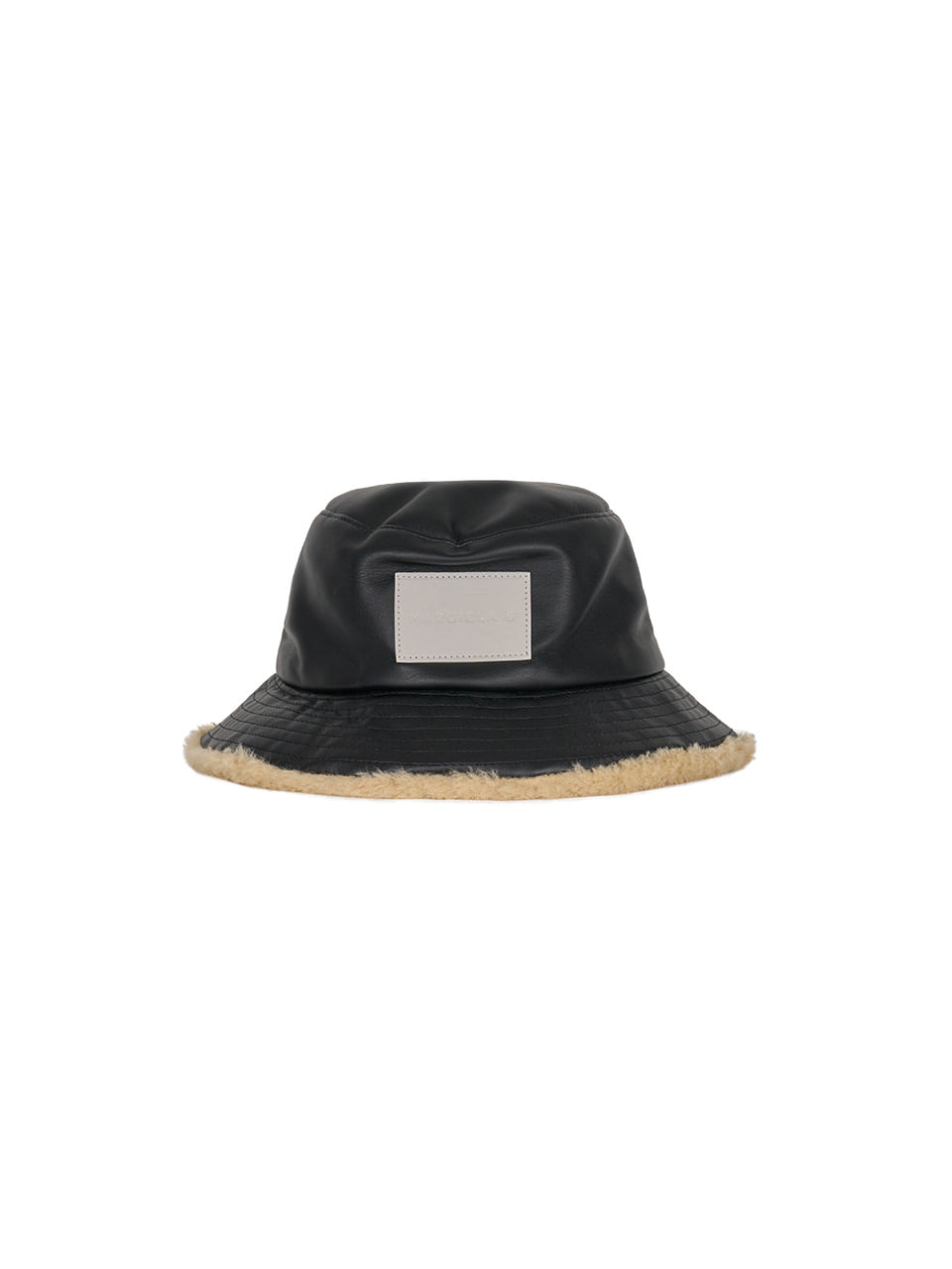 MM6 - ECO LEATHER BUCKET HAT (BLACK)
