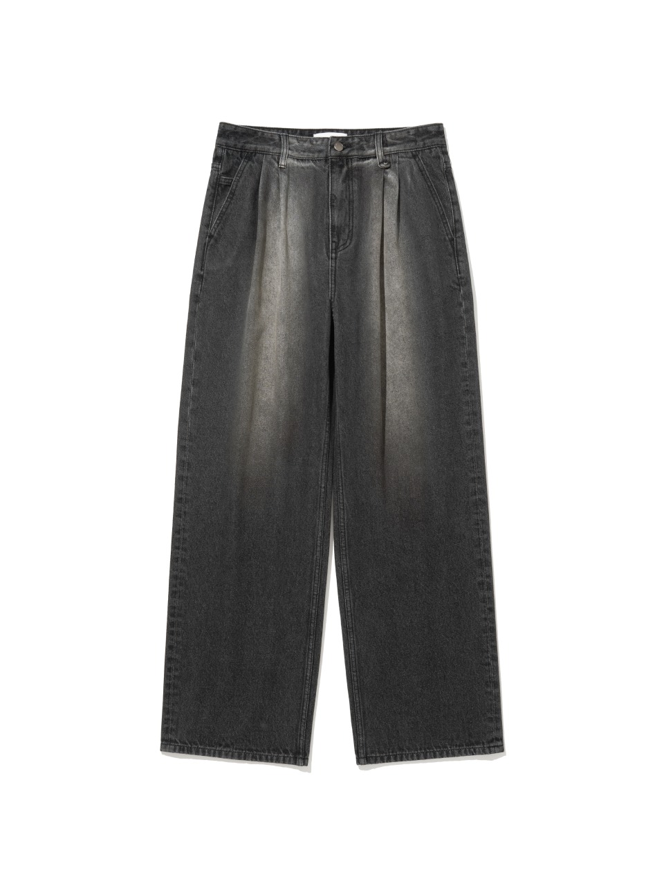FOTTNERS - TWO TUCK WIDE WASHED JEANS (BLACK)