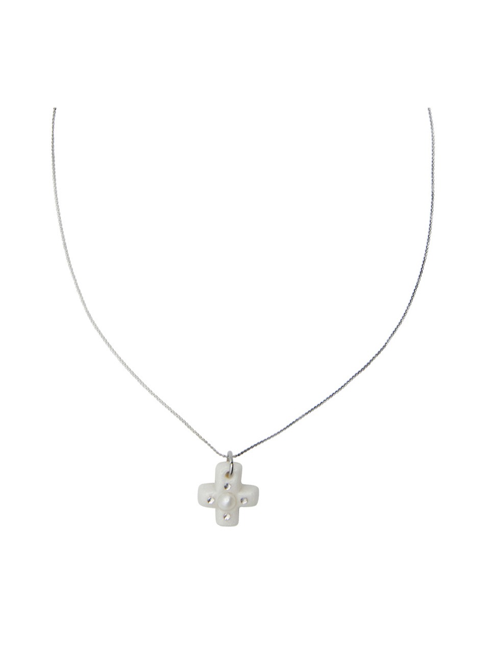 NFF - CROSSWAY PEARL NECKLACE (WHITE)
