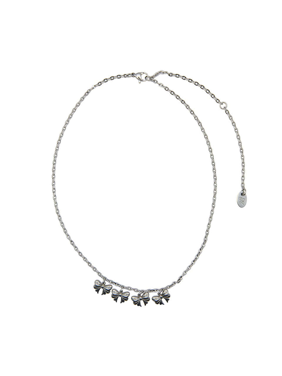 NFF - RIBBON TINKLE NECKLACE (SILVER)